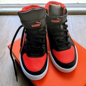 Puma Red & Black High-Top Sneakers